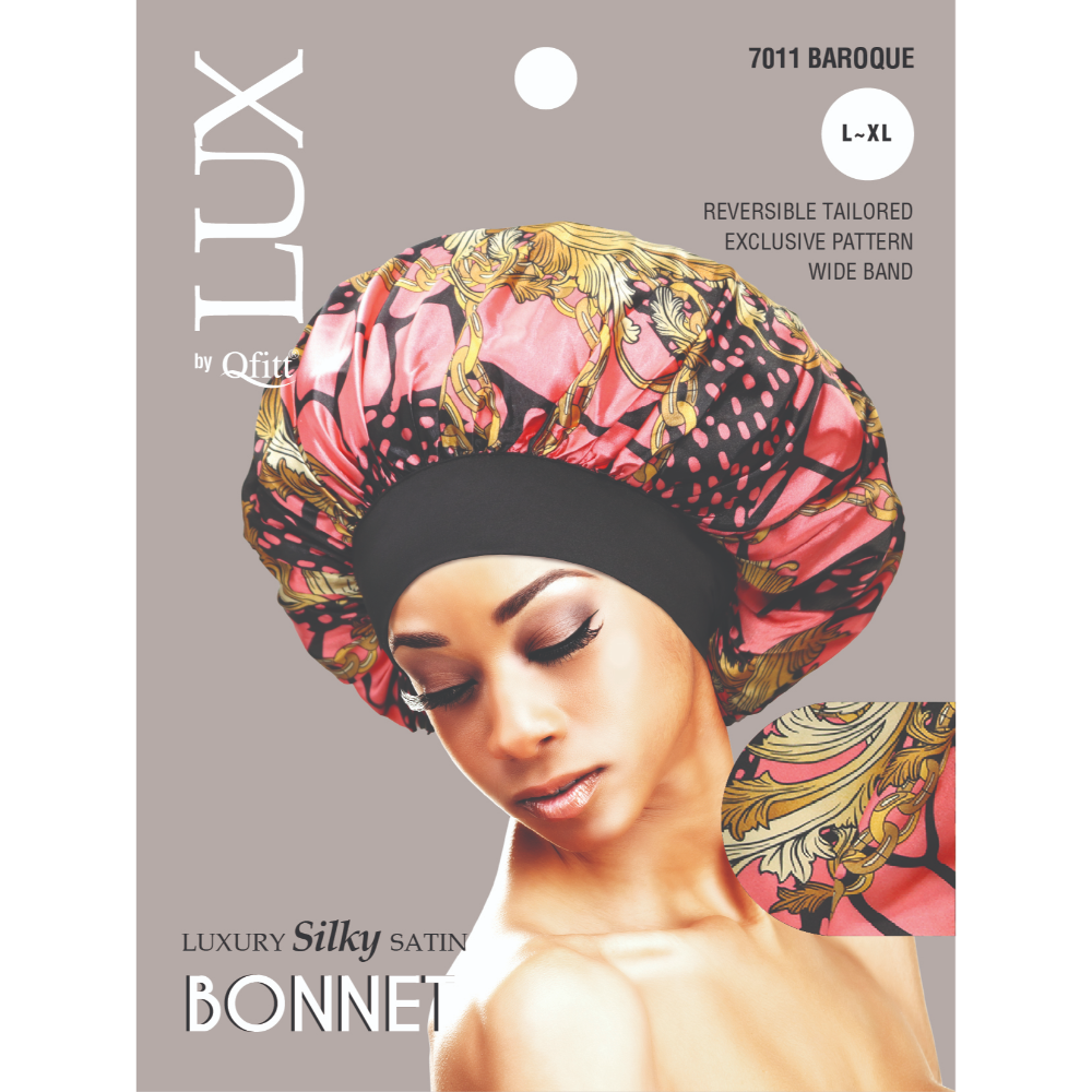 X-LARGE LUXURY SILKY SATIN BONNET - PATTERN [6 PIECES SET]