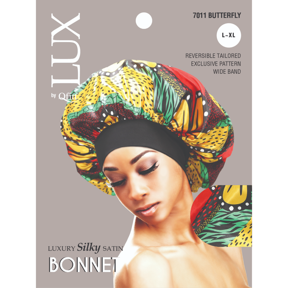 X-LARGE LUXURY SILKY SATIN BONNET - PATTERN [6 PIECES SET]