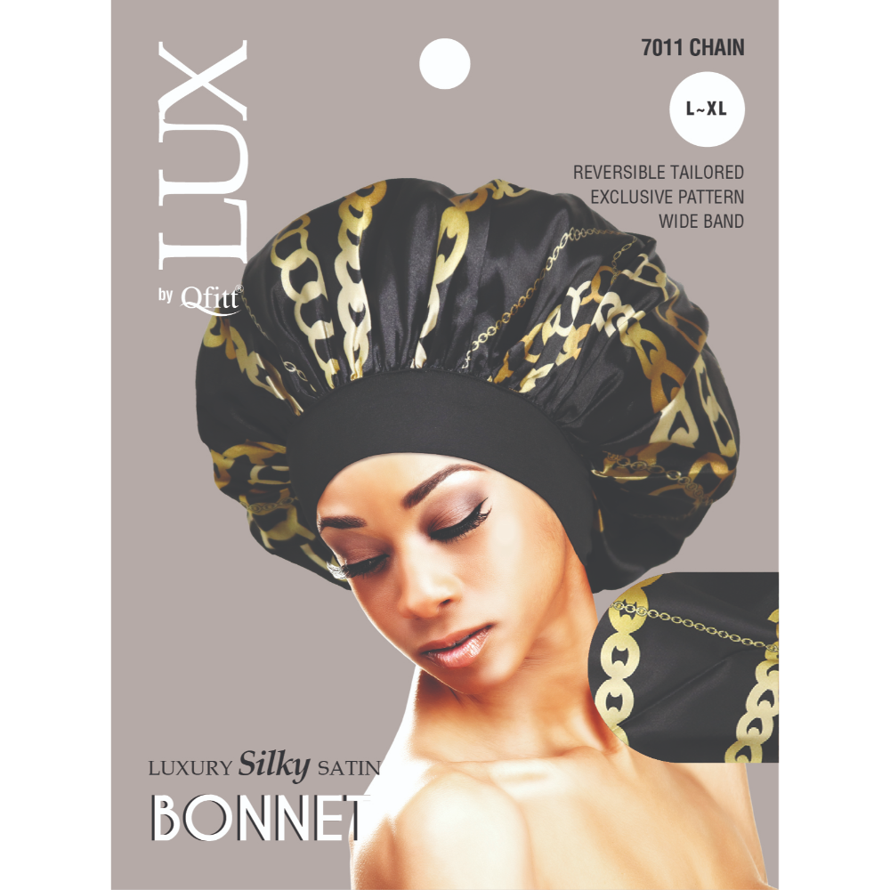 X-LARGE LUXURY SILKY SATIN BONNET - PATTERN [6 PIECES SET]
