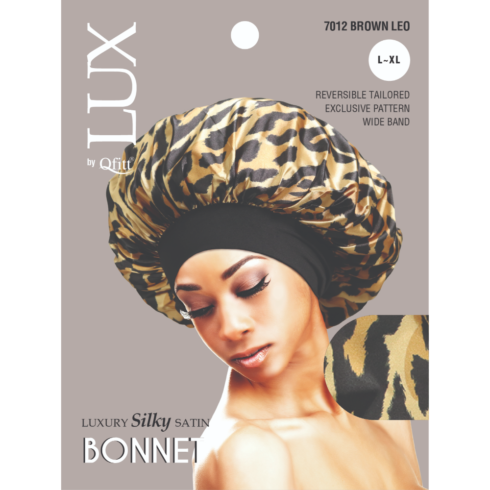 X-LARGE LUXURY SILKY SATIN BONNET - PATTERN [6 PIECES SET]