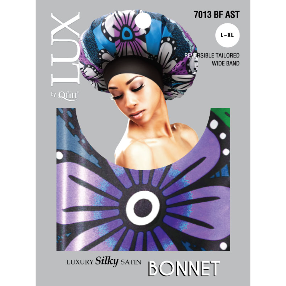 X-LARGE LUXURY SILKY SATIN BONNET - PATTERN [6 PIECES SET]