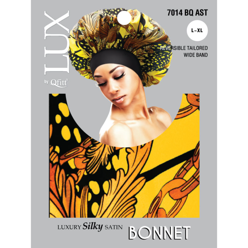 X-LARGE LUXURY SILKY SATIN BONNET - PATTERN [6 PIECES SET]