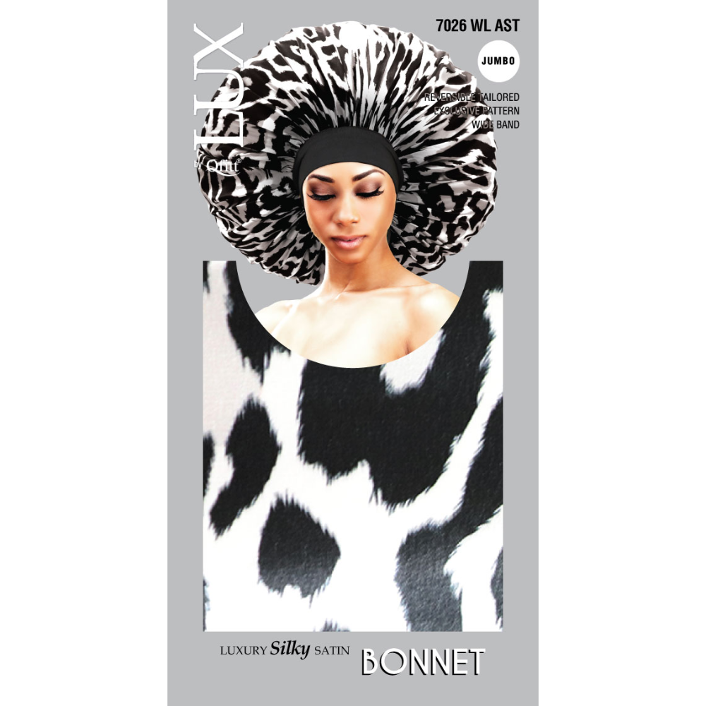 JUMBO LUXURY SILKY SATIN BONNET - PATTERN [ASSORT-6 PIECES SET]