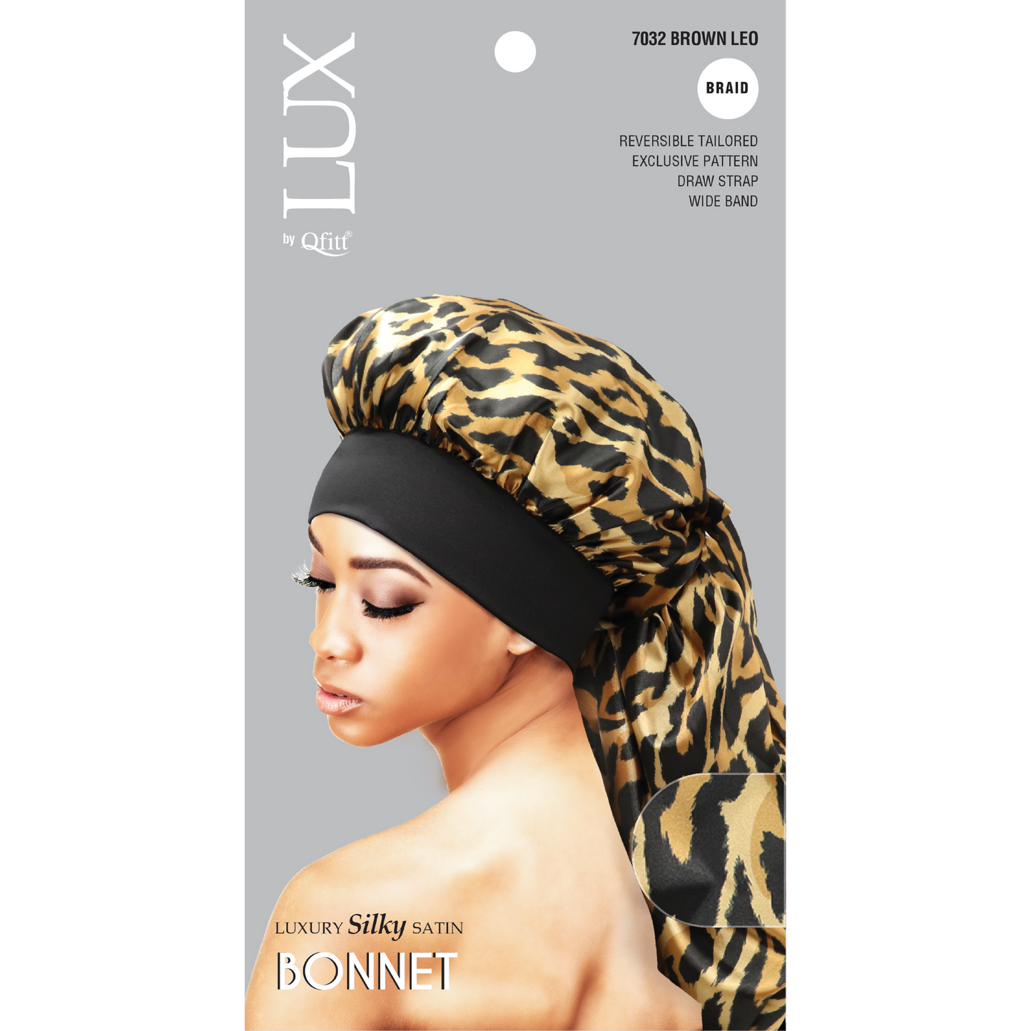 BRAID LUXURY SILKY SATIN BONNET - PATTERN [ASSORT-6 PIECES SET]