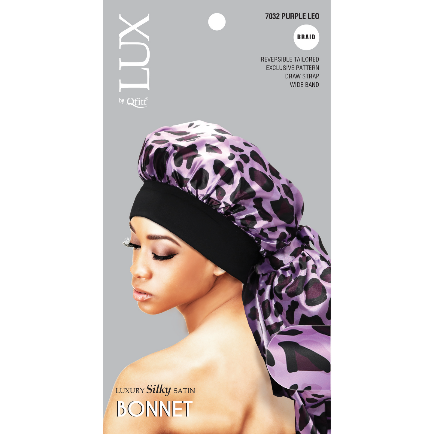 BRAID LUXURY SILKY SATIN BONNET - PATTERN [ASSORT-6 PIECES SET]