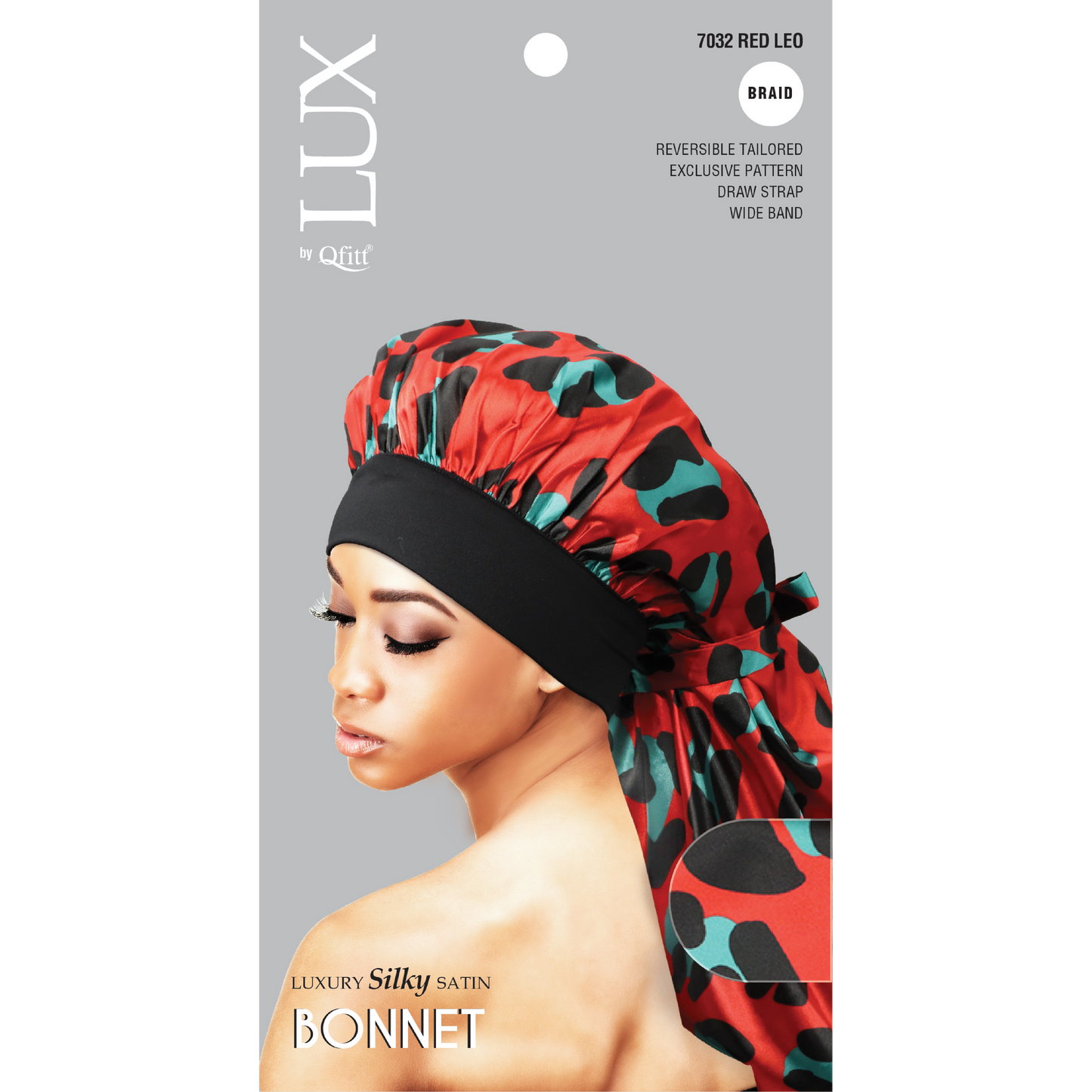 BRAID LUXURY SILKY SATIN BONNET - PATTERN [ASSORT-6 PIECES SET]