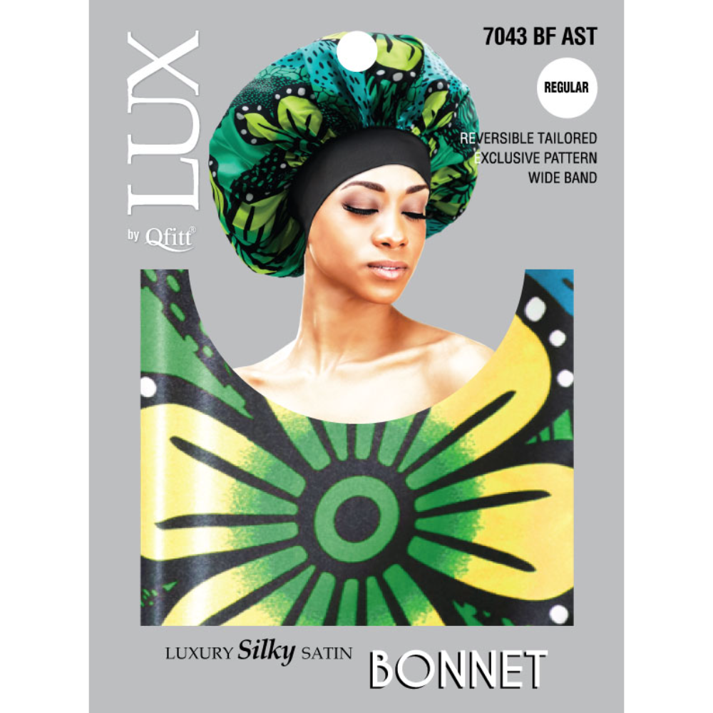 REGULAR LUXURY SILKY SATIN BONNET - PATTERN [ASSORT-6 PIECES SET]