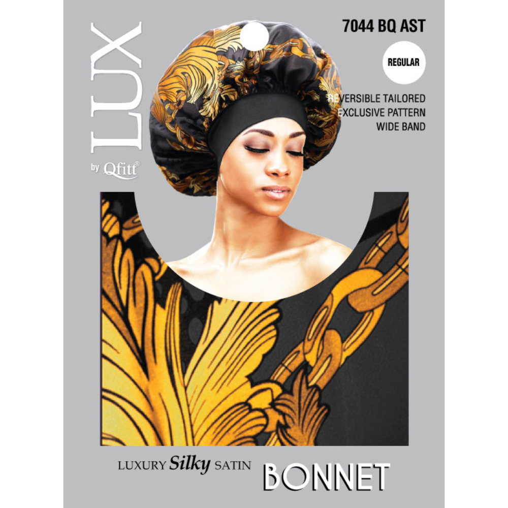 REGULAR LUXURY SILKY SATIN BONNET - PATTERN [ASSORT-6 PIECES SET]