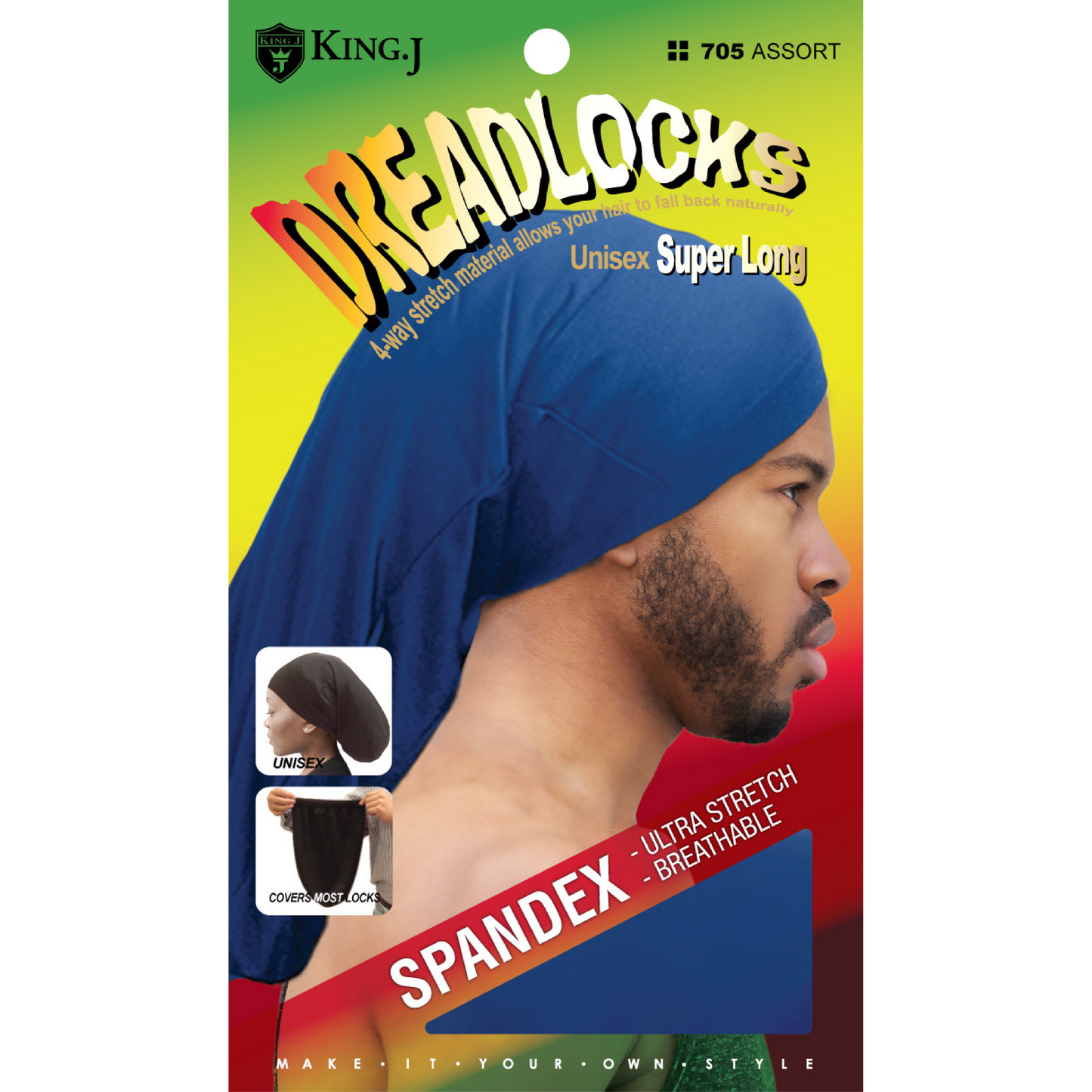 SUPER LONG SPANDEX DREADLOCKS CAP [ASSORT-12 PIECES SET]