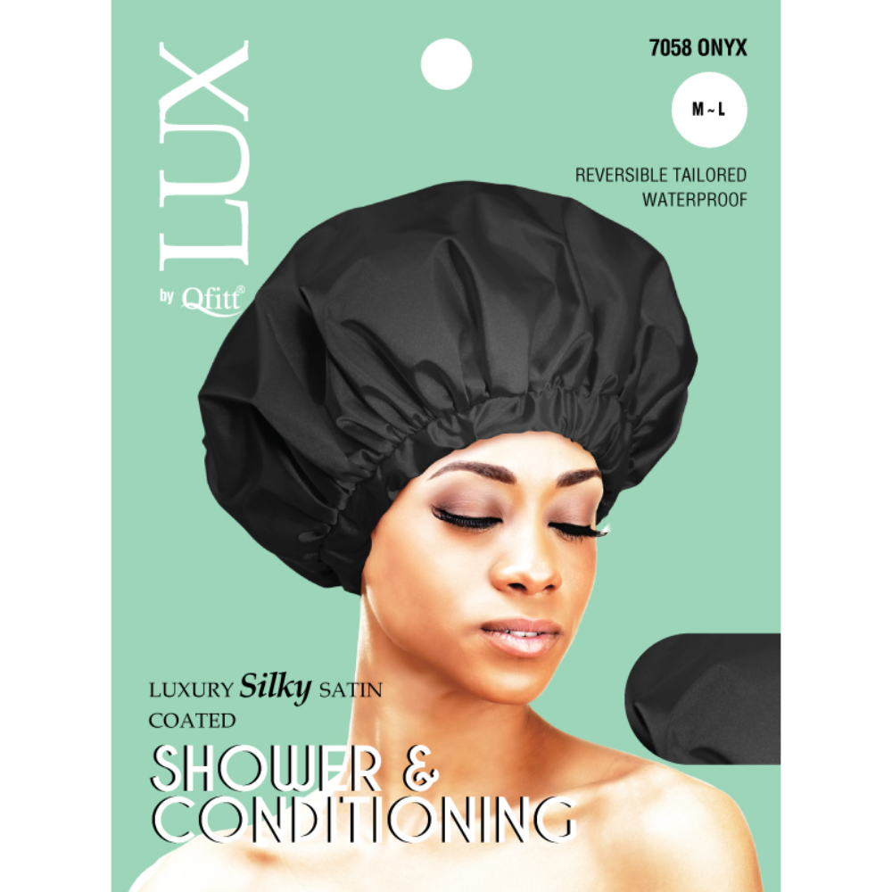 REGULAR LUXURY SILKY SATIN COATED SHOWER & CONDITIONING - SOLID [ONYX]