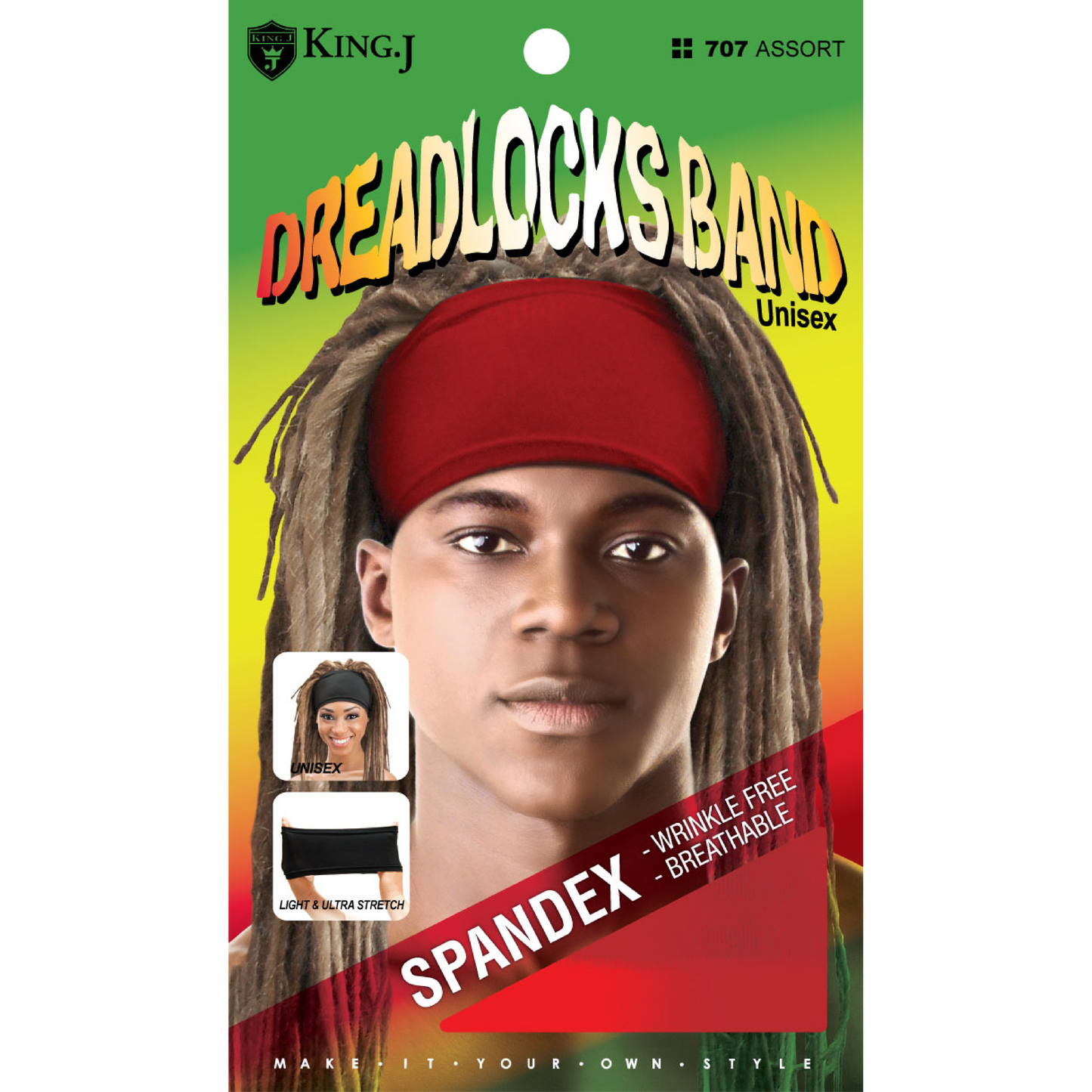 SPANDEX DREADLOCKS BAND [ASSORT-12 PIECES SET]