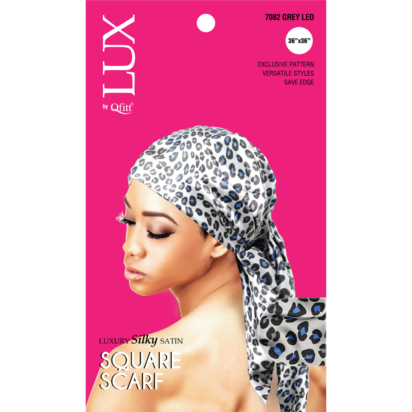 LUXURY SILKY SATIN SQUARE SCARF - PATTERN [LEOPARD-6 PIECES SET]