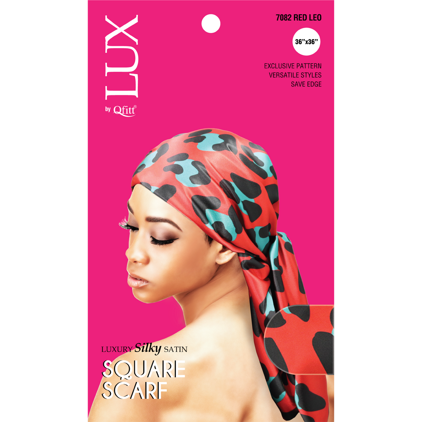 LUXURY SILKY SATIN SQUARE SCARF - PATTERN [LEOPARD-6 PIECES SET]