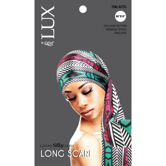 LUXURY SILKY SATIN LONG SCARF - PATTERN [6PIECES SET]