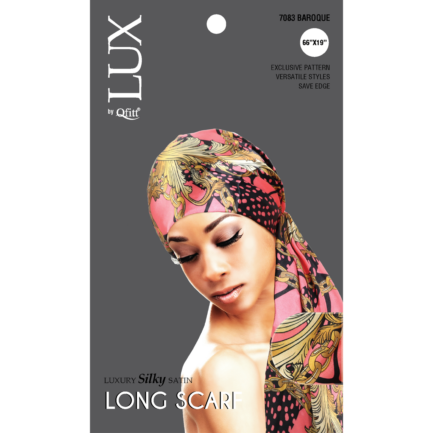 LUXURY SILKY SATIN LONG SCARF - PATTERN [6PIECES SET]