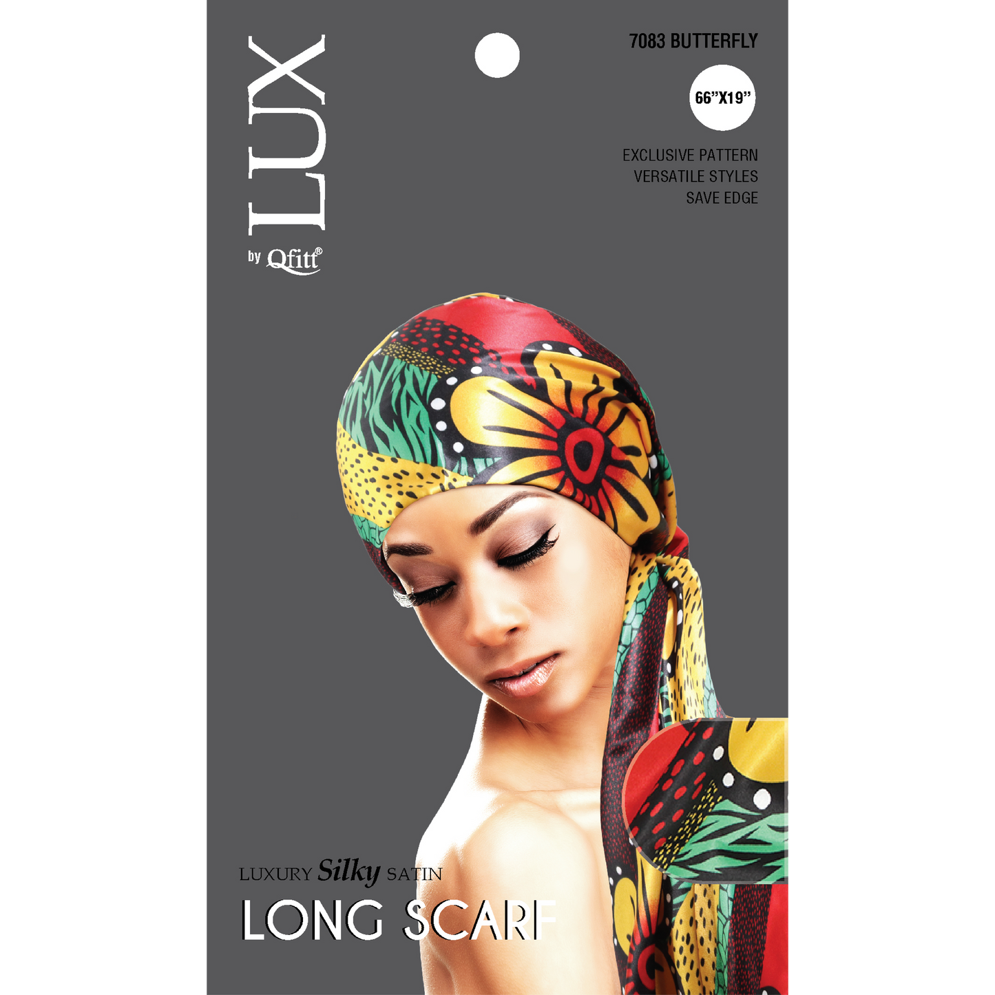 LUXURY SILKY SATIN LONG SCARF - PATTERN [6PIECES SET]