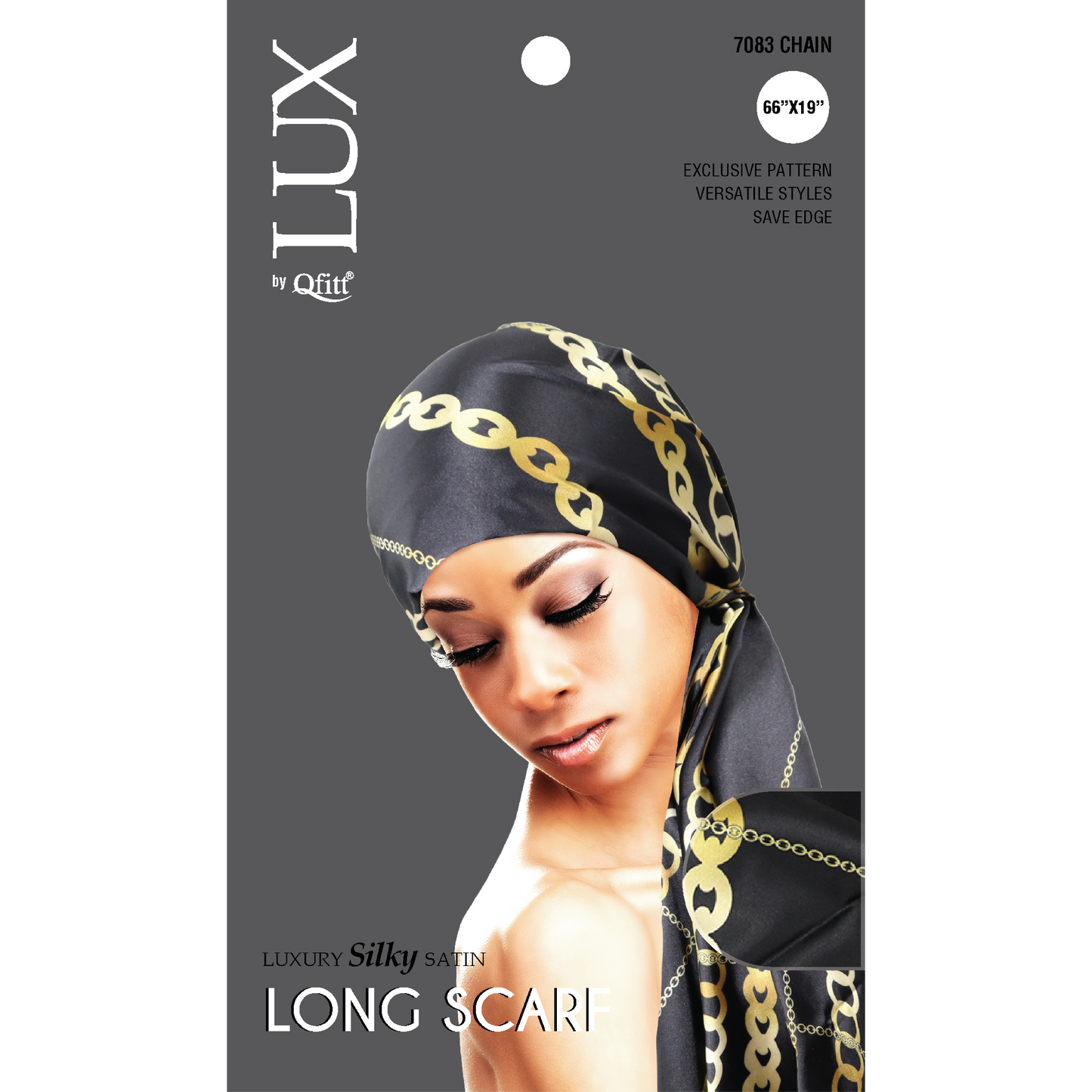 LUXURY SILKY SATIN LONG SCARF - PATTERN [6PIECES SET]