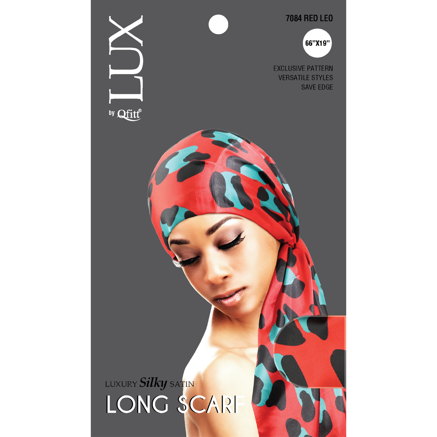 LUXURY SILKY SATIN LONG SCARF - PATTERN [6PIECES SET]