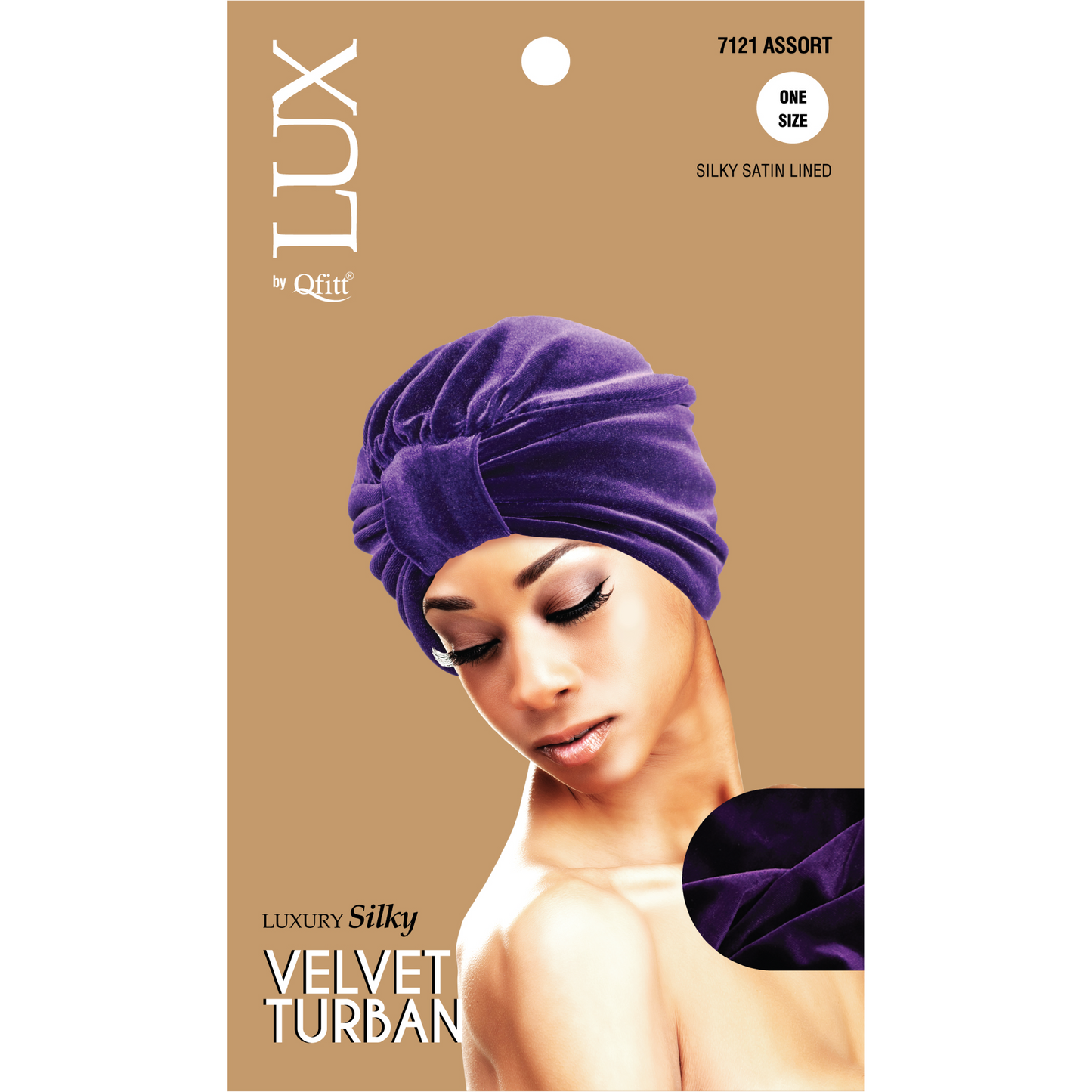 LUXURY SILKY VELVET TURBAN - SOLID [ASSORT-6 PIECES SET]