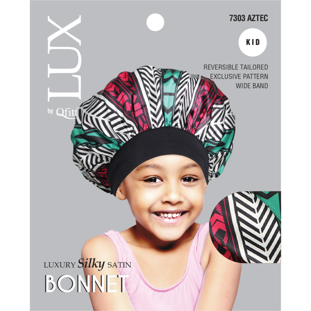 KIDS LUXURY SILKY SATIN BONNET - PATTERN [6 PIECES SET]