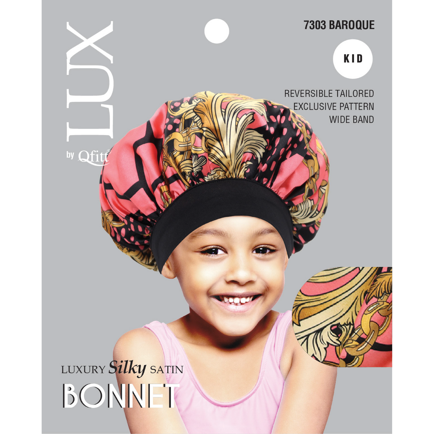 KIDS LUXURY SILKY SATIN BONNET - PATTERN [6 PIECES SET]