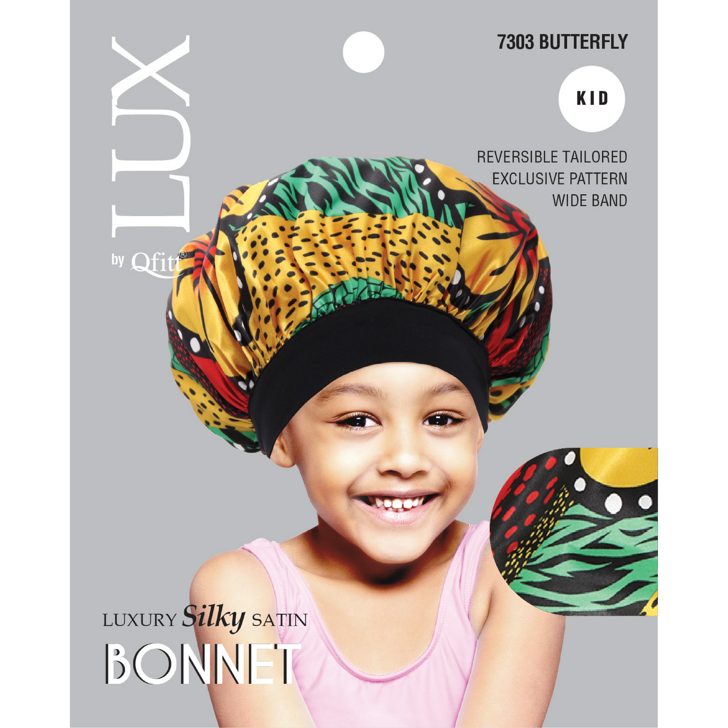 KIDS LUXURY SILKY SATIN BONNET - PATTERN [6 PIECES SET]