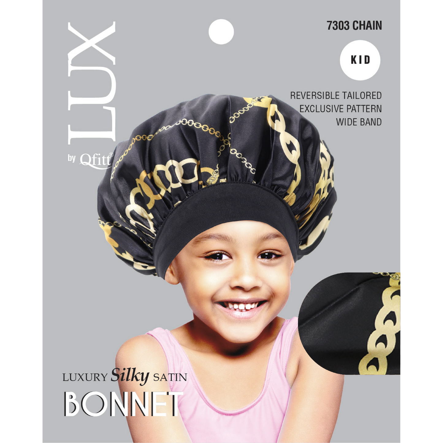 KIDS LUXURY SILKY SATIN BONNET - PATTERN [6 PIECES SET]