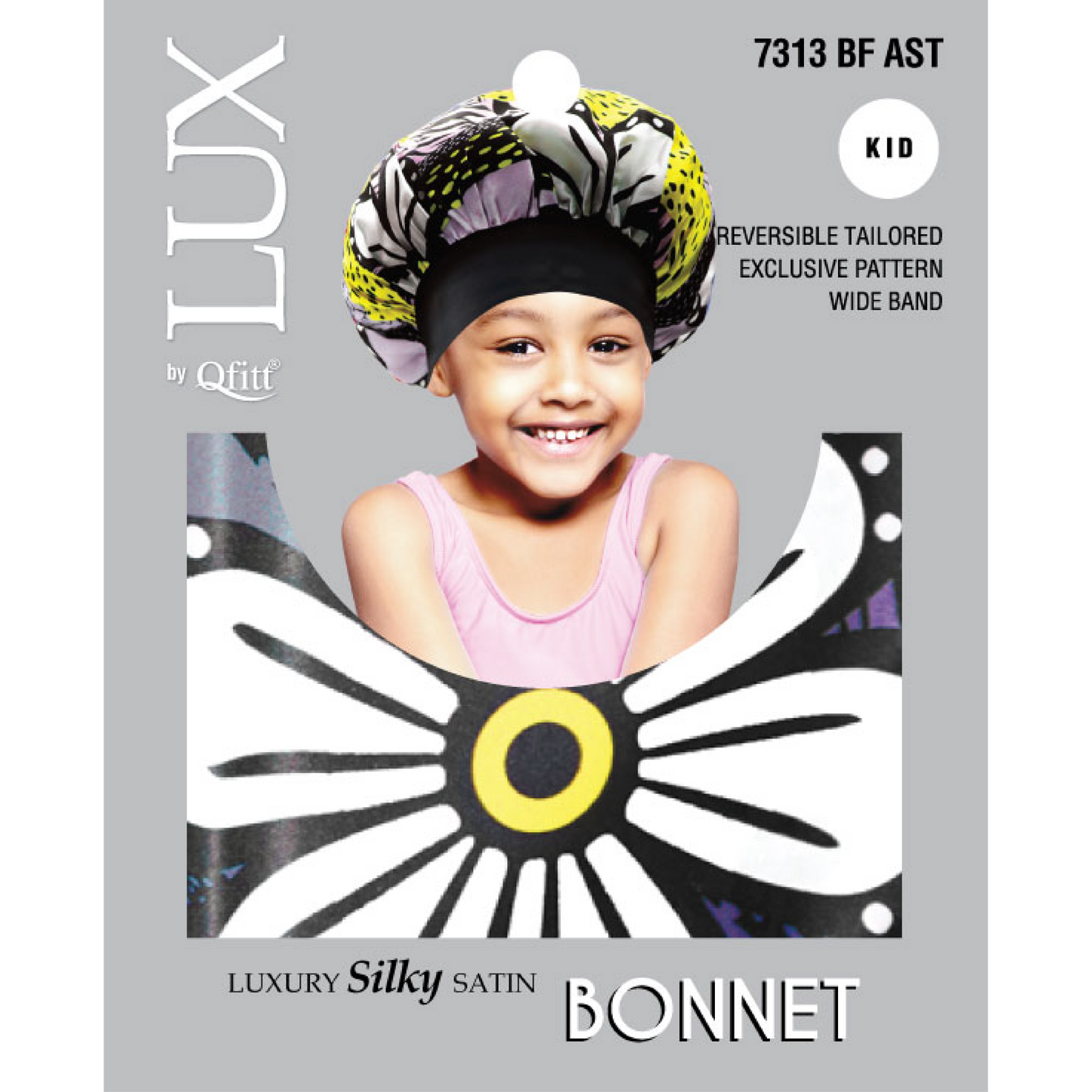 KIDS LUXURY SILKY SATIN BONNET - PATTERN [6 PIECES SET]