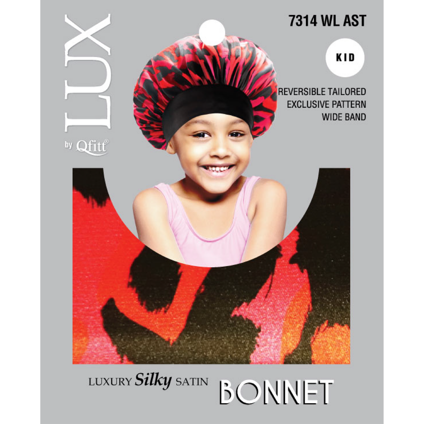 KIDS LUXURY SILKY SATIN BONNET - PATTERN [6 PIECES SET]