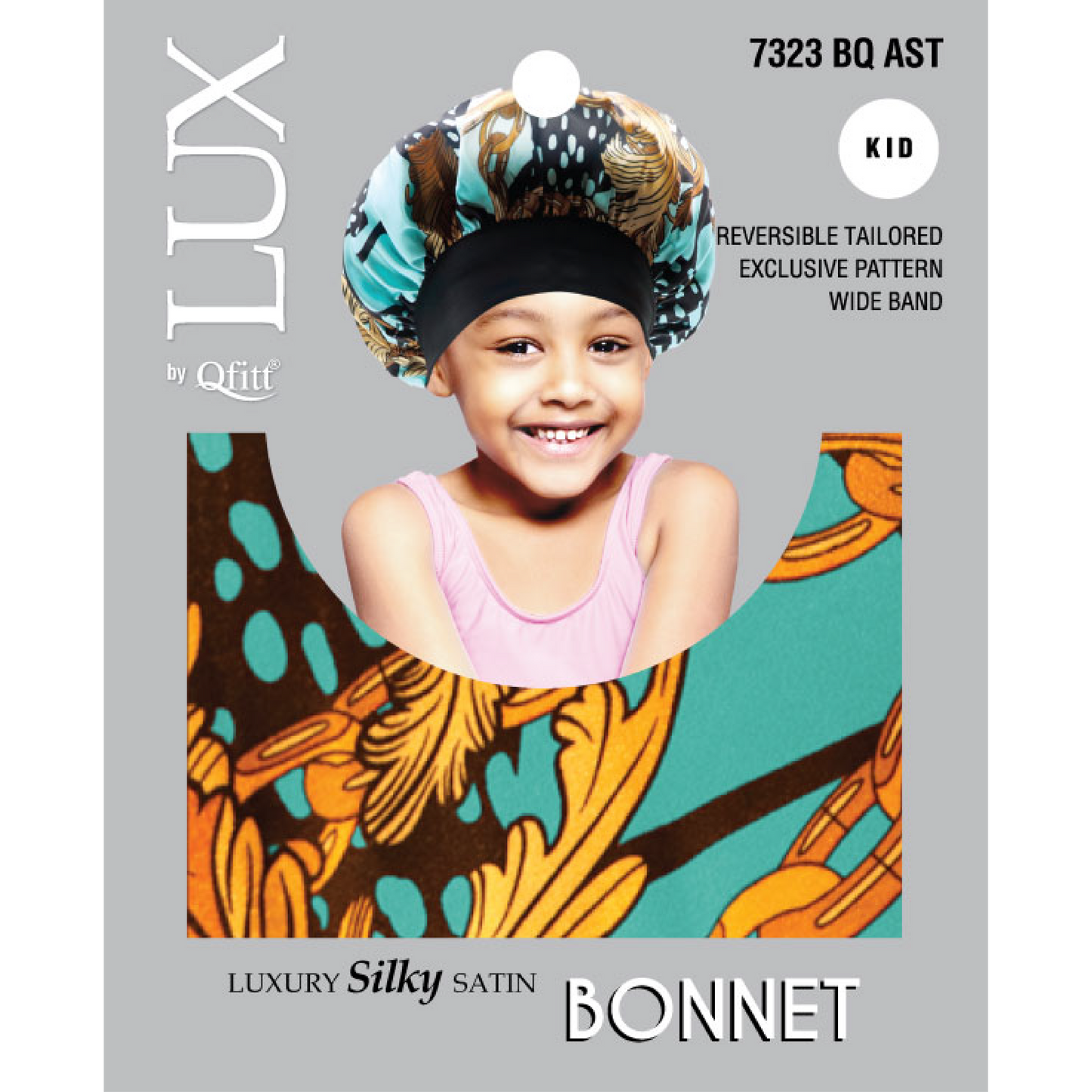 KIDS LUXURY SILKY SATIN BONNET - PATTERN [6 PIECES SET]