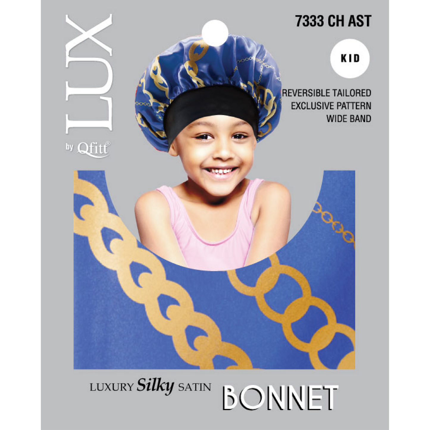 KIDS LUXURY SILKY SATIN BONNET - PATTERN [6 PIECES SET]