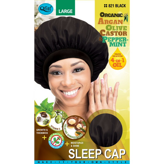 LARGE ORGANIC SLEEP CAP [BLACK]