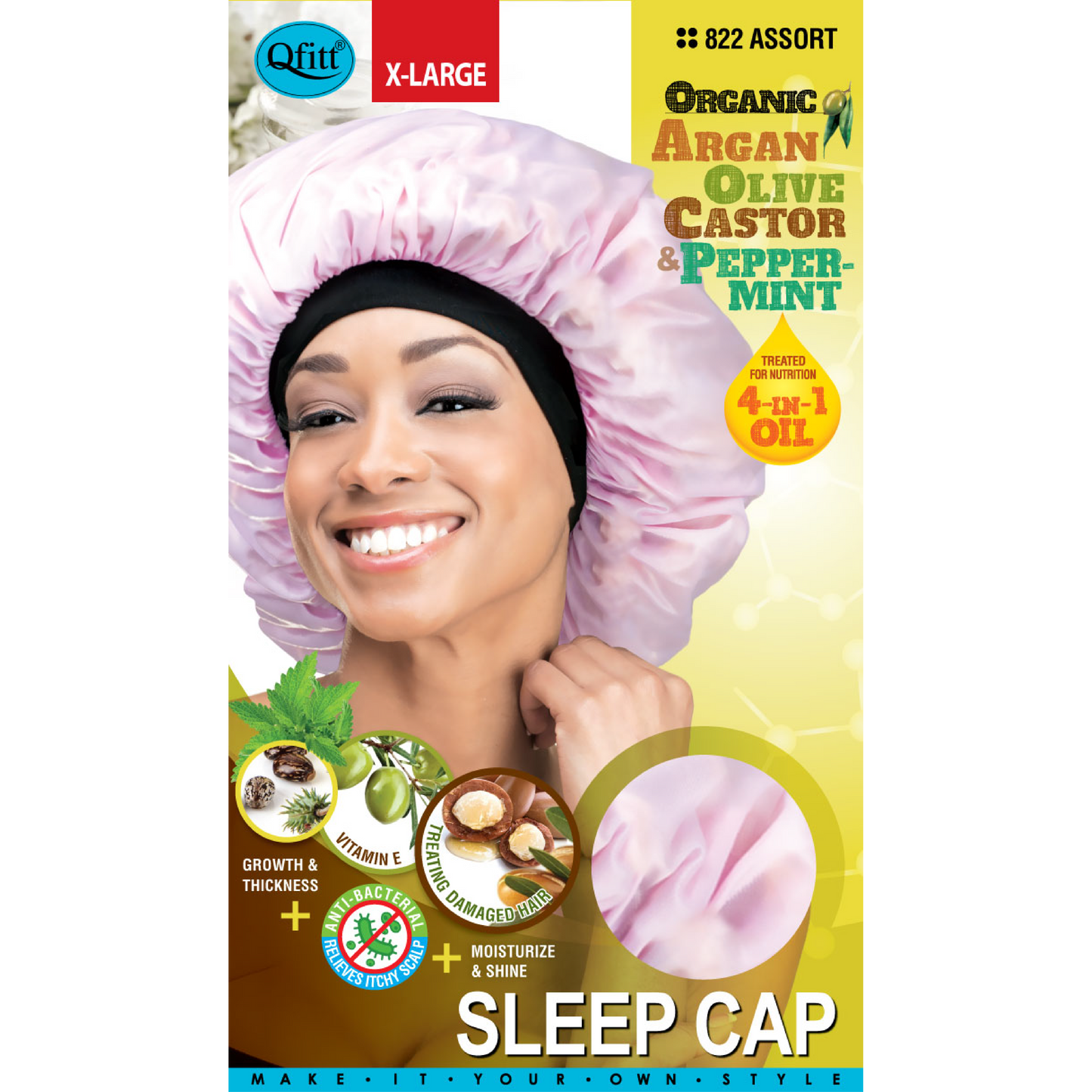 X-LARGE ORGANIC SLEEP CAP [ASSORT-12 PIECES SET]