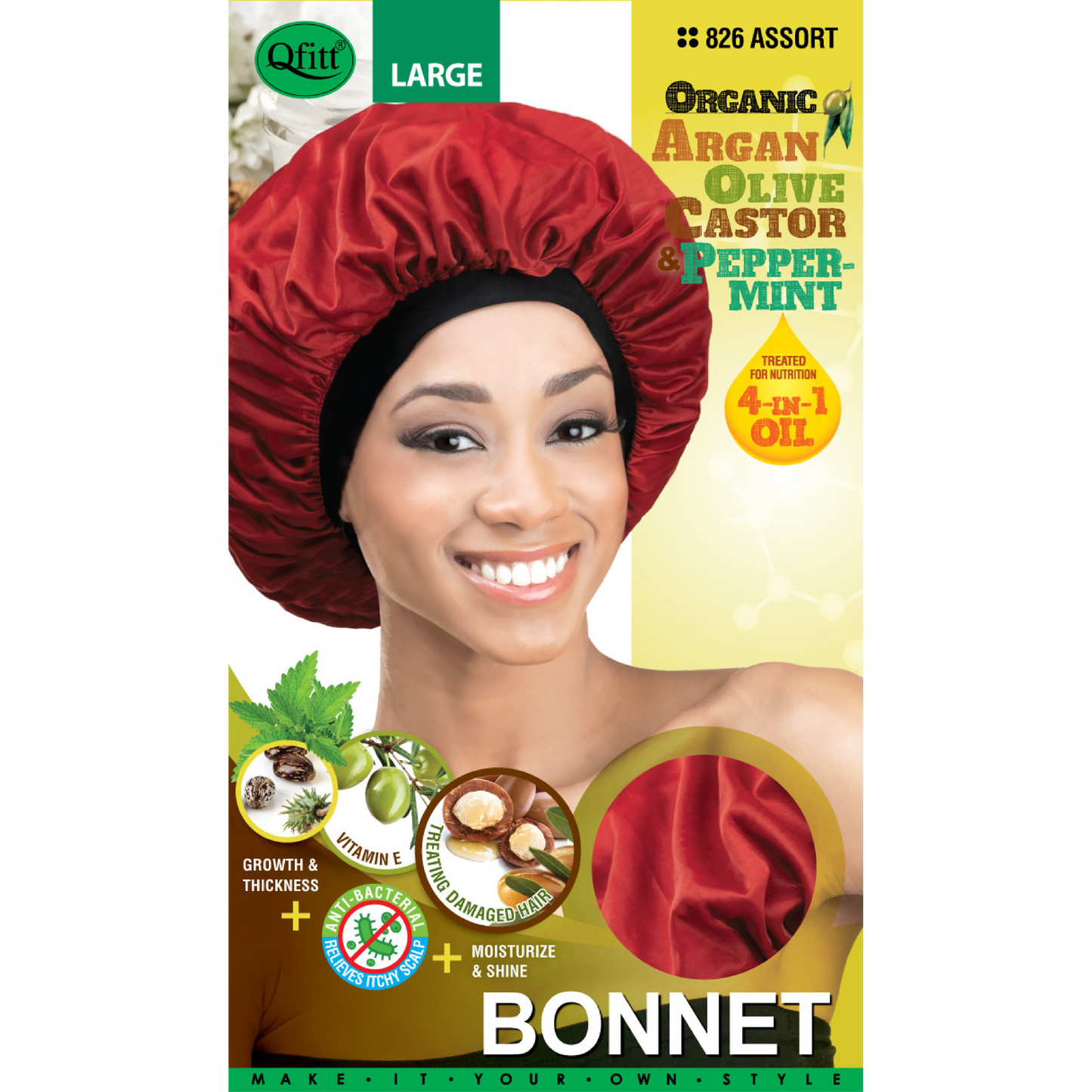 LARGE ORGANIC BONNET [ASSORT-12 PIECES SET]