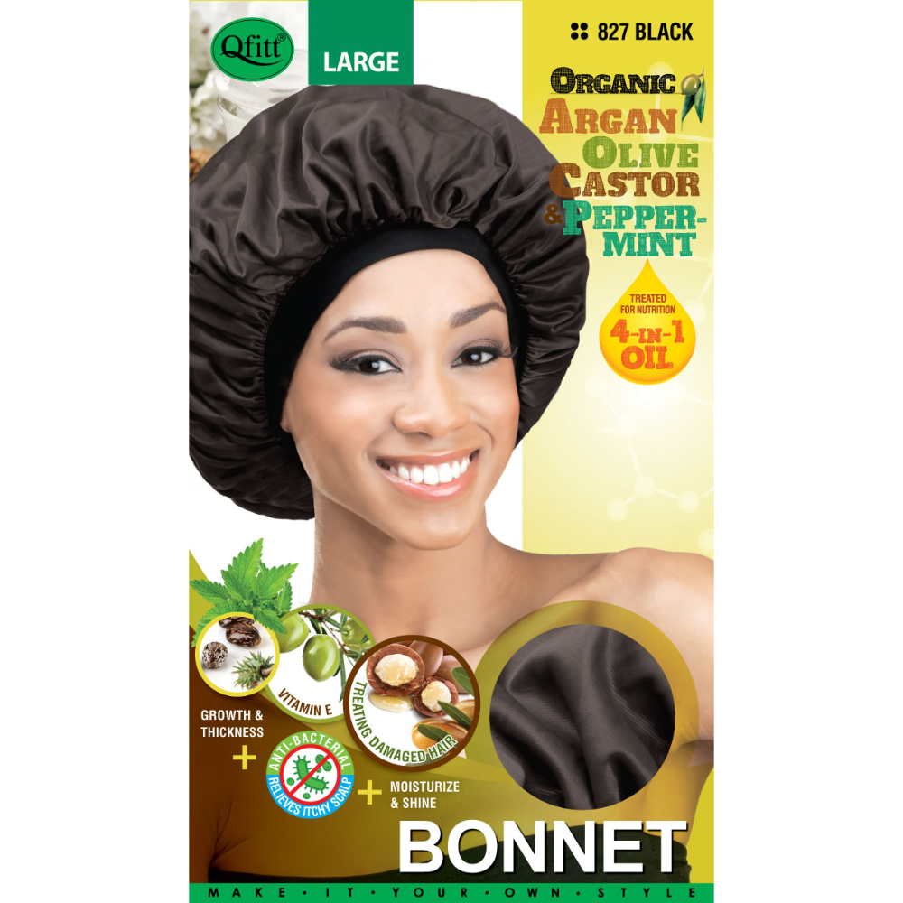 LARGE ORGANIC BONNET [BLACK]