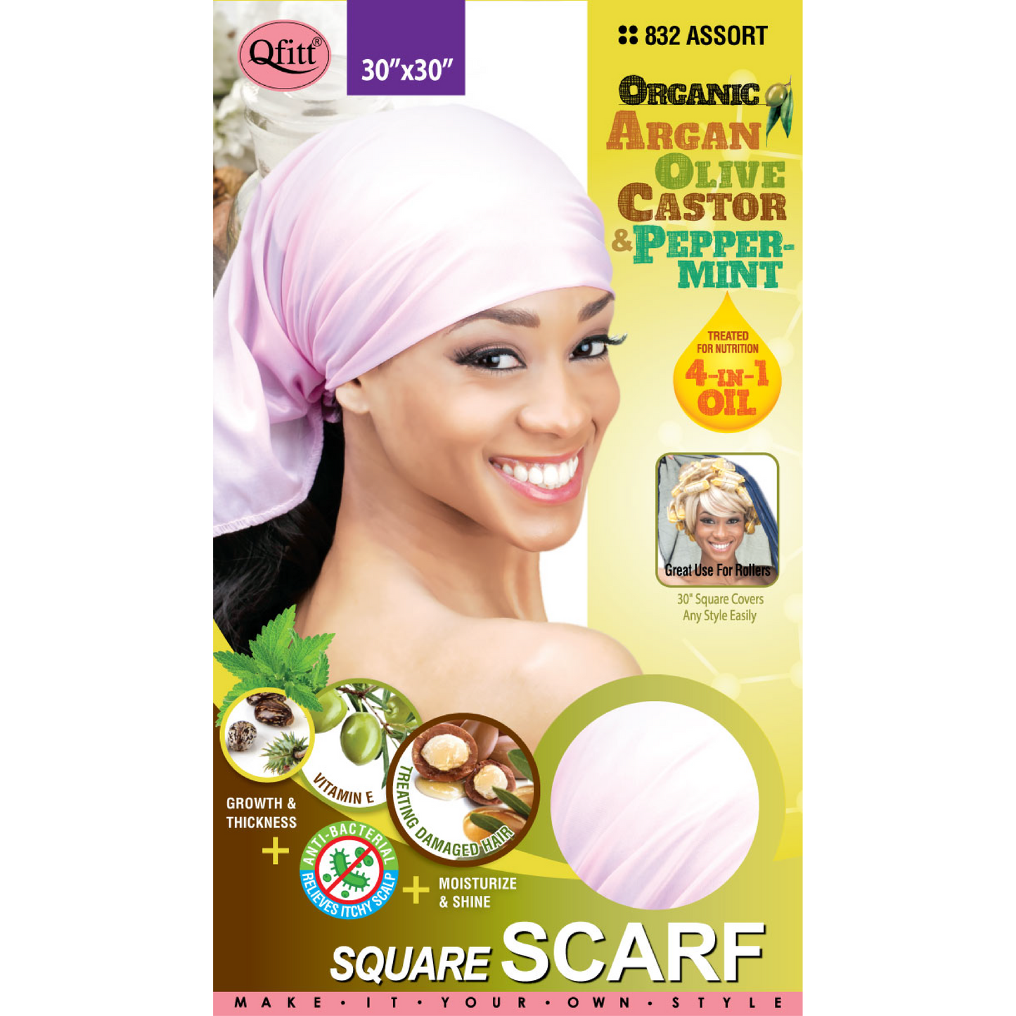 ORGANIC SQUARE SCARF [ASSORT-12 PIECES SET]