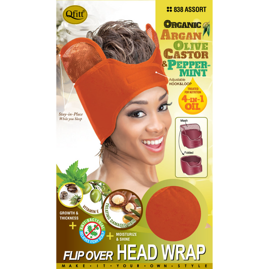 FLIP OVER ORGANIC HEAD WRAP[ASSORT-12 PIECES SET]