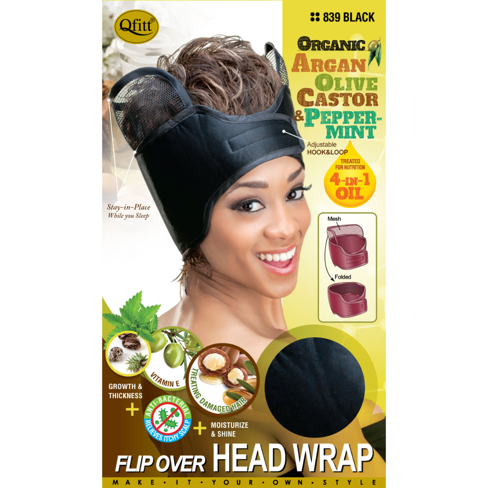 FLIP OVER ORGANIC HEAD WRAP [BLACK]