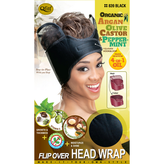 FLIP OVER ORGANIC HEAD WRAP [BLACK]