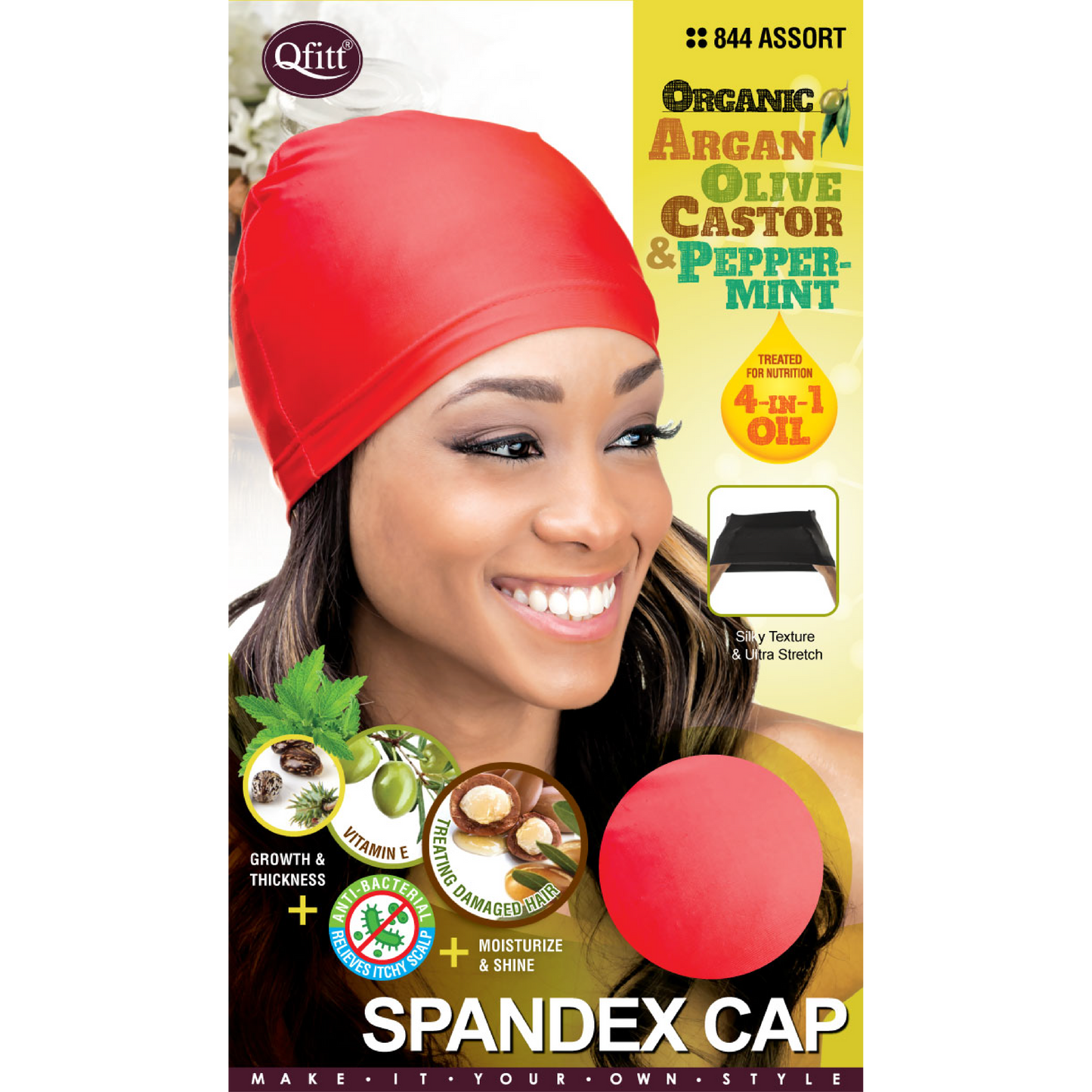 ORGANIC SPANDEX CAP [ASSORT-12 PIECES SET]