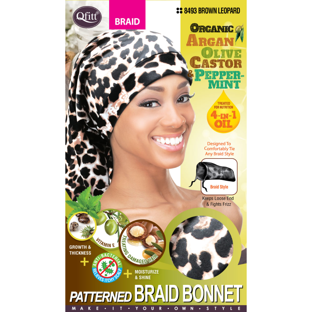 BRAID ORGANIC PATTERNED BONNET [ASSORT-12 PIECES SET]