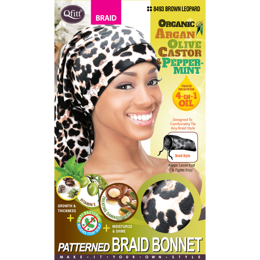 BRAID ORGANIC PATTERNED BONNET [ASSORT-12 PIECES SET]