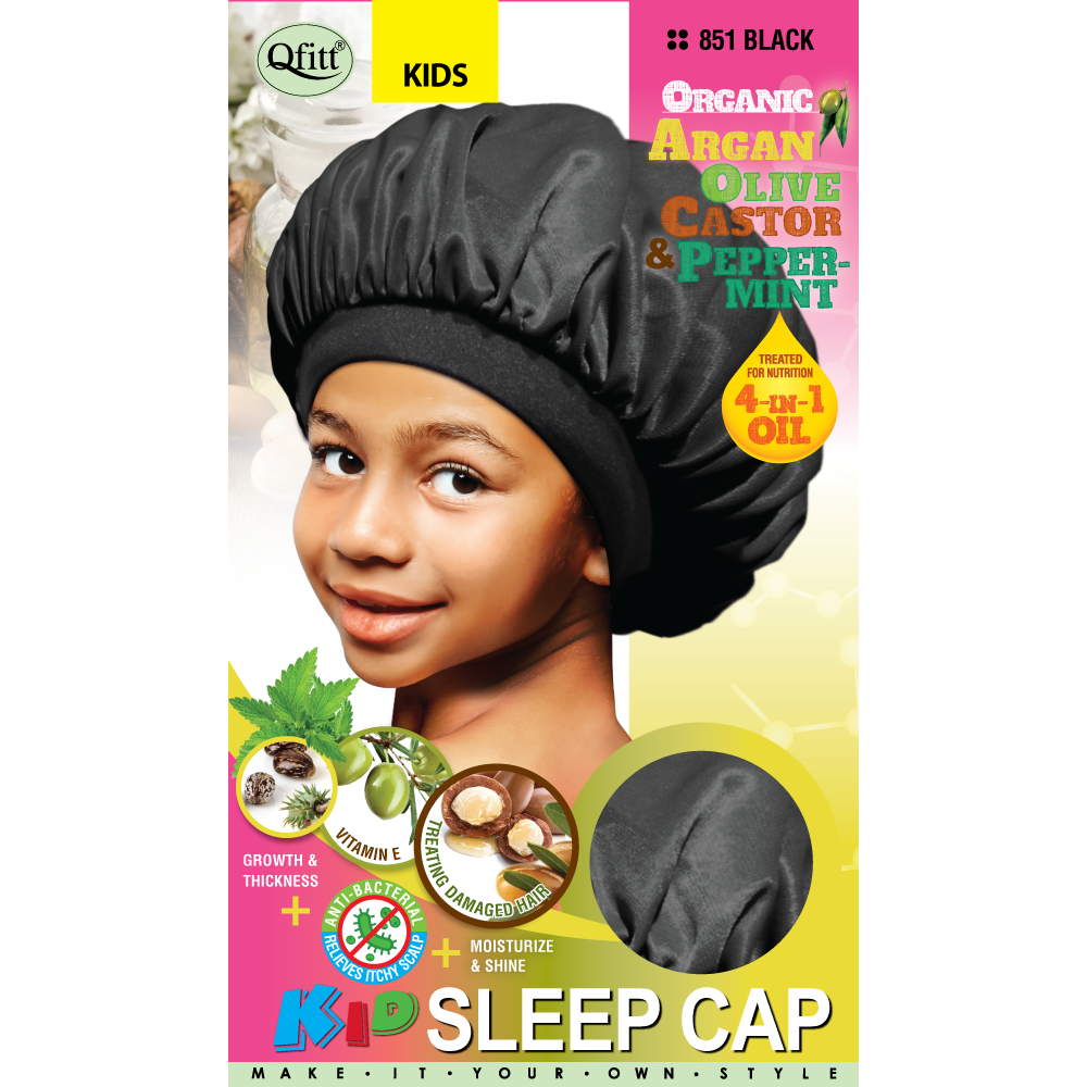 KIDS ORGANIC SLEEP CAP [BLACK]