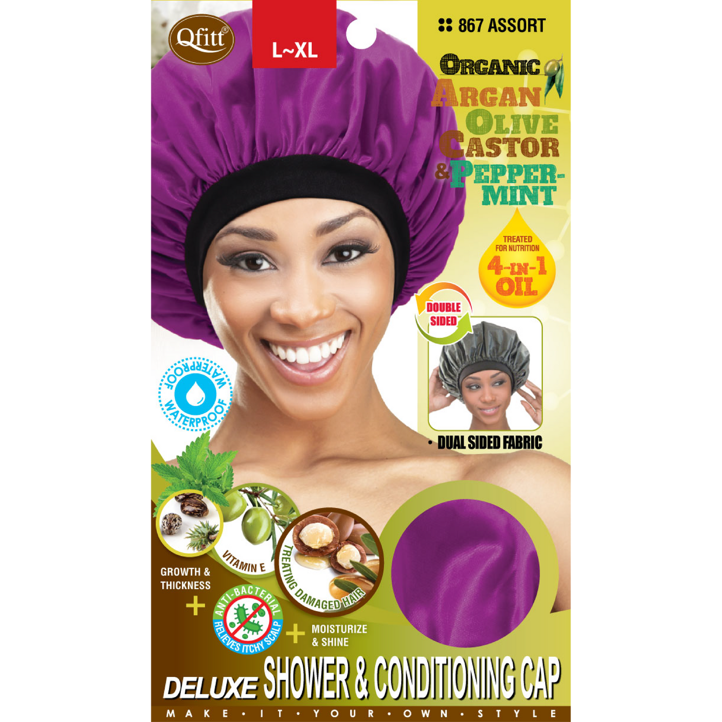 ORGANIC DELUXE SHOWER & CONDITIONING CAP [ASSORT-12 PIECES SET]