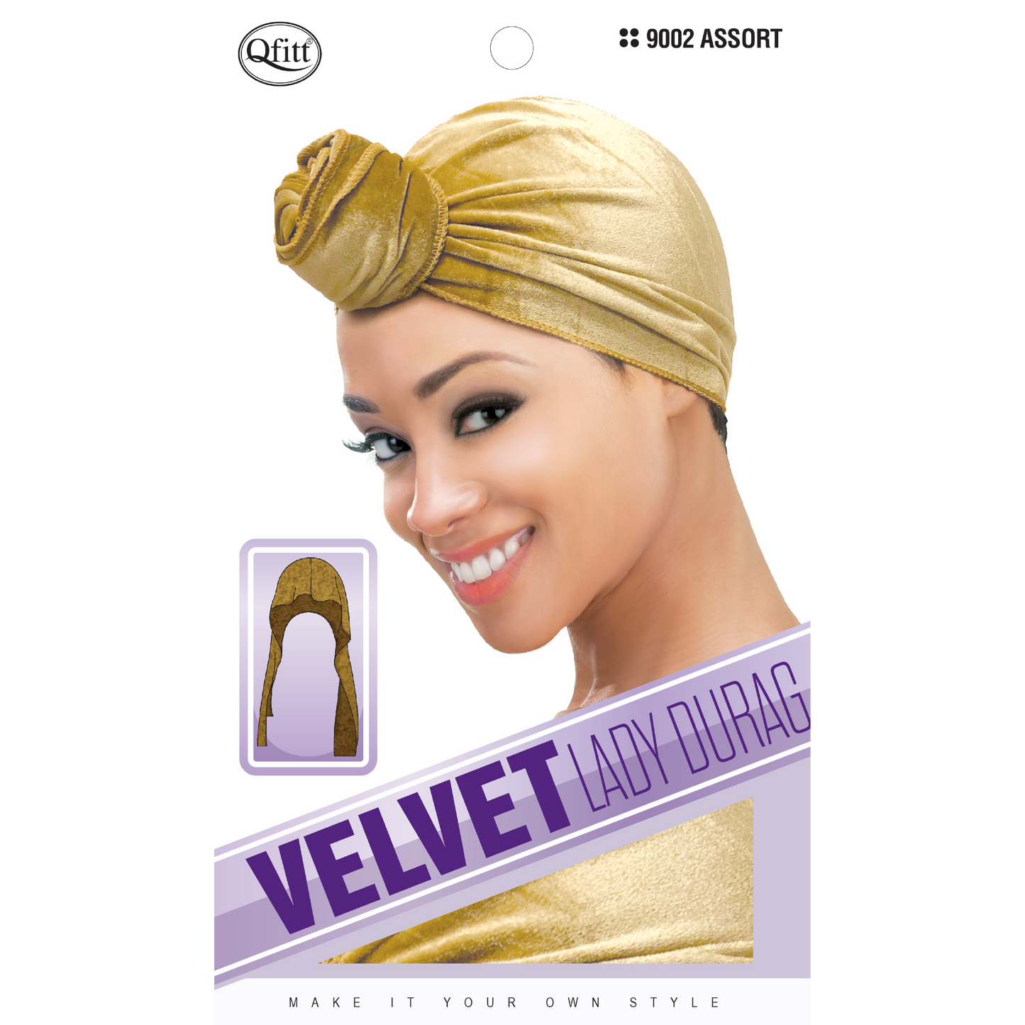 VELVET LADY DU RAG [ASSORT-12 PIECES SET]