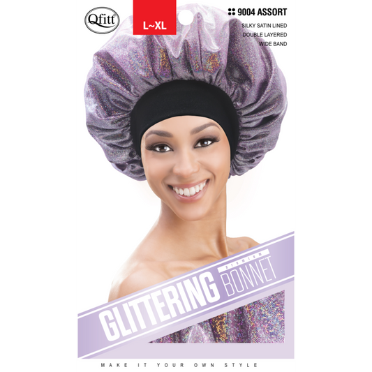 LARGE GLITTERING BONNET [ASSORT-12 PIECES SET]